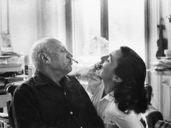 grey-g:  Picasso and his wife Jacqueline Roque