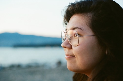 Portrait of my roommate at sunset, Kits beach.