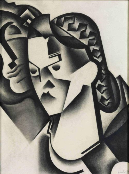 thunderstruck9: Auguste Herbin (French, 1882-1960), Head of a woman, 1936. Black chalk on paper, 47 