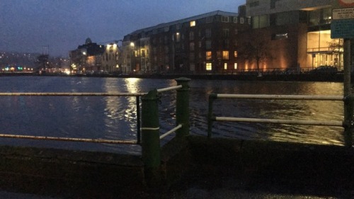 River Lee in Cork was ready to burst its banks this evening