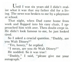 spinnings:   A letter from Walt Disney’s daughter.  