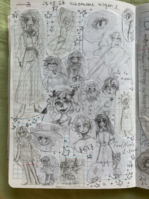 Well Today I Decided To Glue My School Doodles In My Notebook For More Comfortable, I Really Like Them