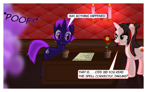 cayennesdungeon:Cayenne, mistress of the intentionally misleading writing! Starring @phantomthorns and a completely innocent flower. “Bad” End it says >w>