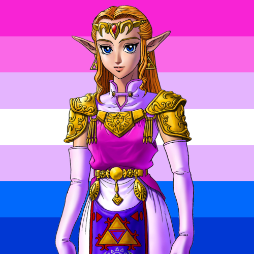 transandrophobe: Bigender Zelda & Genderfluid Sheik color-picked flags
