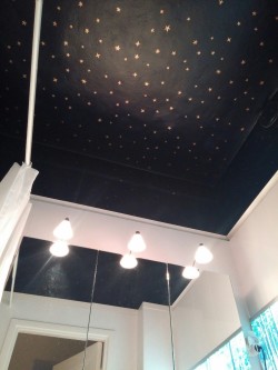 kuromametchii:my aunt’s bathroom has stars in the ceiling :0