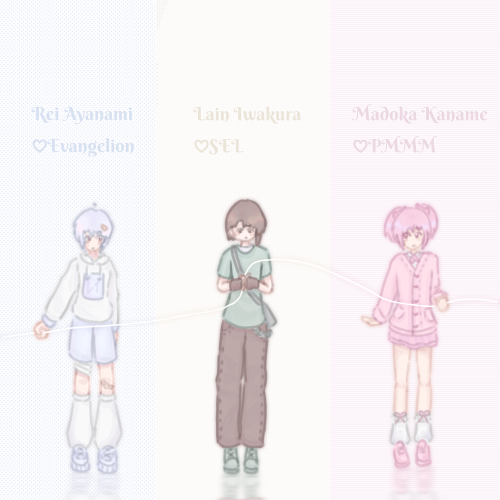 Rei, Lain And Madoka :3