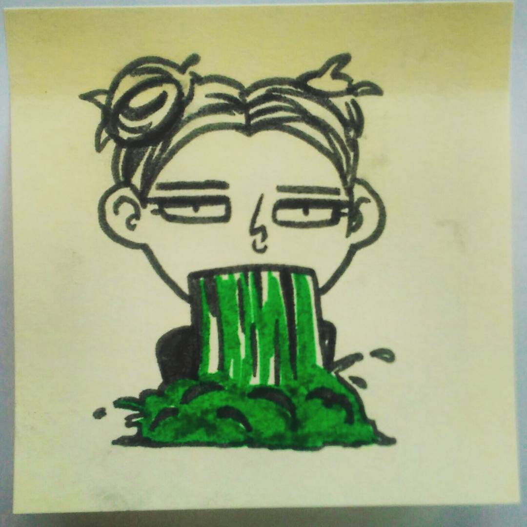 New quickie Post-It!! Lately i’ve been really “sick of your shit, humans” Puke