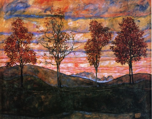 immortart:

Egon Schiele, Four trees, 1917. 