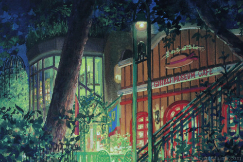 ca-tsuka:  Ghibli Museum illustrated postcards by Noboru Yoshida (art director on Ponyo, Howl’s Moving Castle, Arietty …).