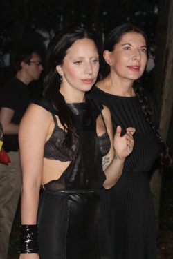 ladyxgaga:  Lady Gaga with Marina Abramovic at the Watermill Benefit Auction