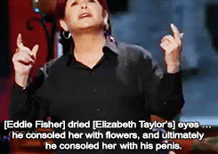 aurorapetrichora:Carrie Fisher discussing her father’s affair with Elizabeth Taylor