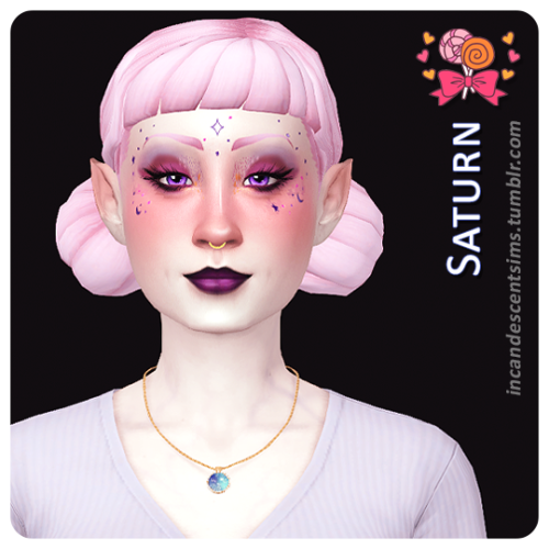 incandescentsims:Candy Shoppe Collection Recolours @kismet-sims’ Cosmic Love, Pluto and Saturn