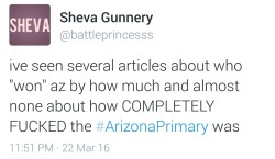 fattyforever:  shevathegun:  WEDNESDAY, MARCH 22, 2016. 12:34 LOCAL TIME. DESPITE THE FACT THAT ARIZONA’S DEMOCRATIC PRIMARY HAS ALREADY BEEN CALLED IN FAVOR OF HILLARY CLINTON, RESIDENTS OF ARIZONA ARE STILL WAITING TO CAST THEIR VOTE. MANY HAVE BEEN