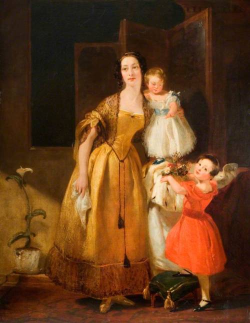 Mrs John Prescott Knight and Her Children by John Prescott Knight, ca 1837 England, the Shire Hall G