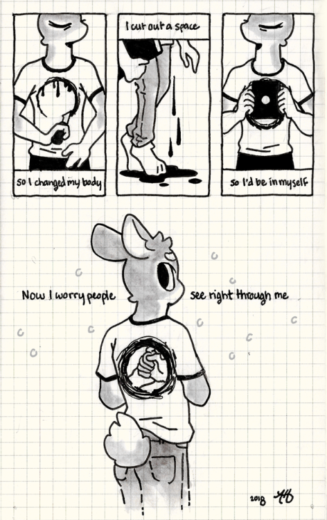 I made a short comic about transitioning, disassociation, and social anxiety. I&rsquo;ve come a 