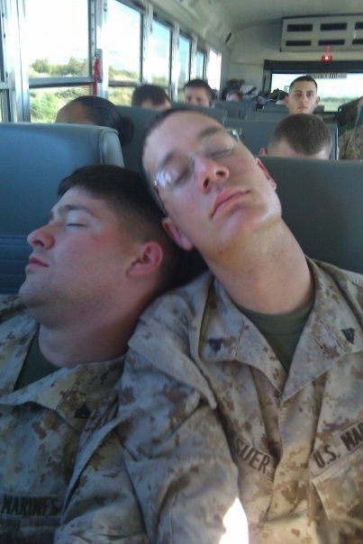 mymilitaryboys: Some tired Marines! They&rsquo;re always there to support each other in every wa
