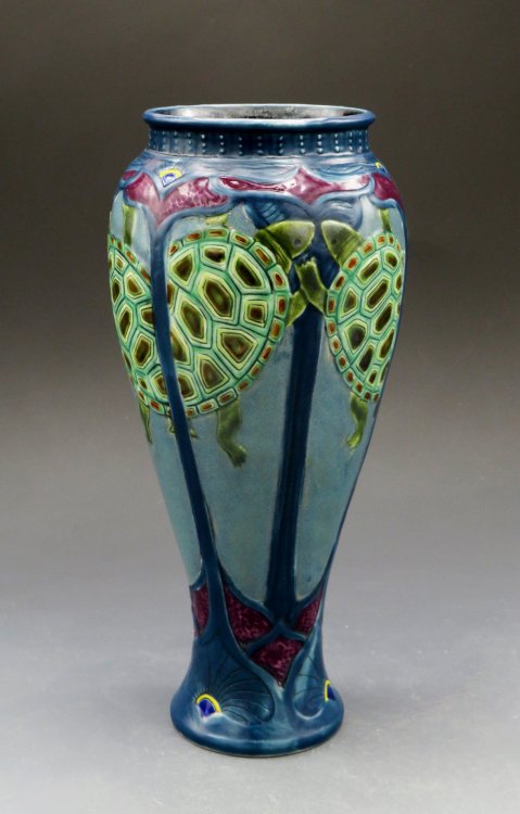 Turtle TangoArt Nouveau vase by Stephanie Young of Calmwater Designs