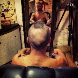 thenakedbarber:  Working it! #barbershop #barber #barberstudio #gaybarber #thenakedbarber #buzzcut #malegrooming #myworkplace