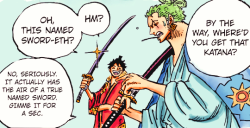 missgoldnweek:  OMG LUFFY LET THE SWORD NERD