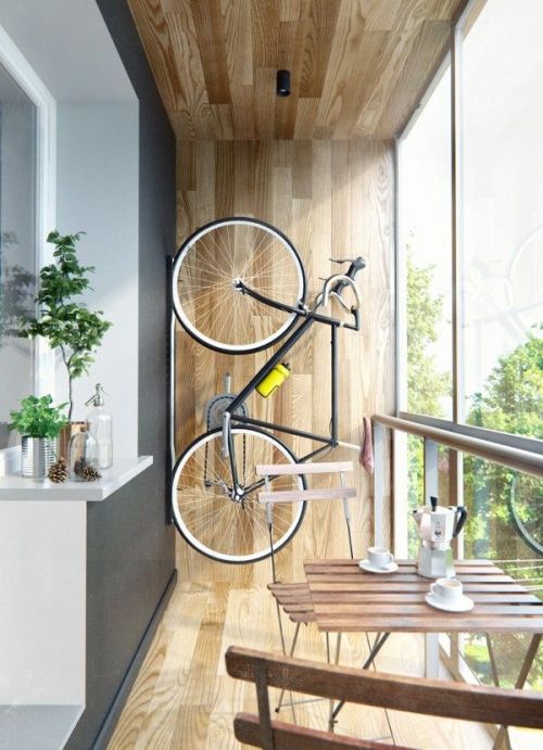 thezainist: Storage is an issue to address in any type of design. Using a vertical bicycle rack, the