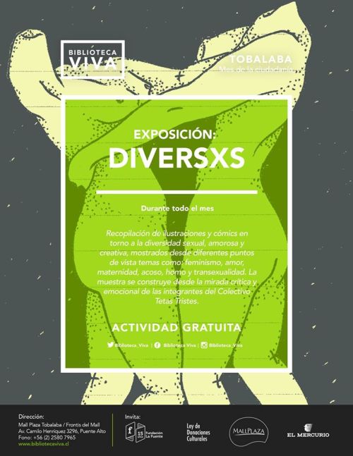 Afiche Exposicion “Diversxs”03 de Junio 2016 Santiago ChileDibujo afiche: Shobie