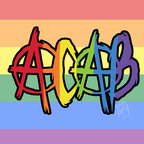 statiicbat:Some LGBTQ+ ACAB stickers! Never forget that the first pride was a riot against police br