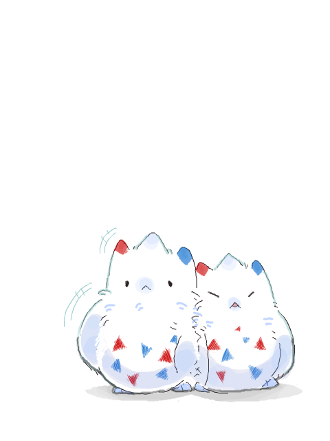 miniusingcrayons:  too cold, cuddle another toge