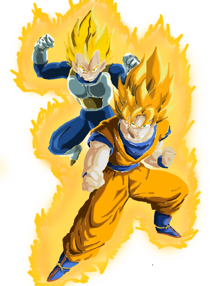 (Θ︹Θ)ს — Finished Goku and Vegeta~ Finished versions with...