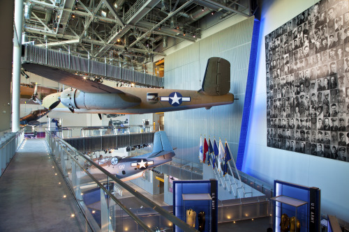 greatestgeneration:  UPPER: B-25 Bombers, Image gift of Charles Szumigala, 2011.076.203 LOWER: B-25J on display at The National WWII Museum, New Orleans