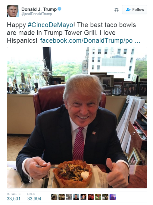 PINCHE PENDEJO “MEXICAN WALL-E” ACTUALLY TWEETED THIS TODAY“I LOVE HISPANICS! I’M EATING A TACO BOWL