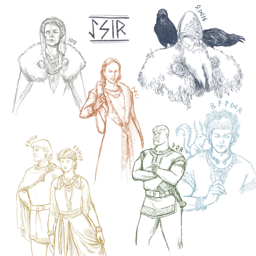 It’s Wednesday, or Woden’s Day, or Odin’s Day, so here are some Æsir sketches. 