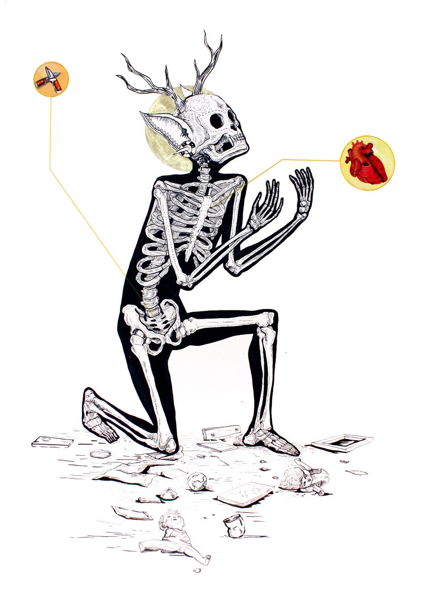 red-lipstick:  Saner aka Edgar Saner Flores (b. Mexico) - Introspección III    