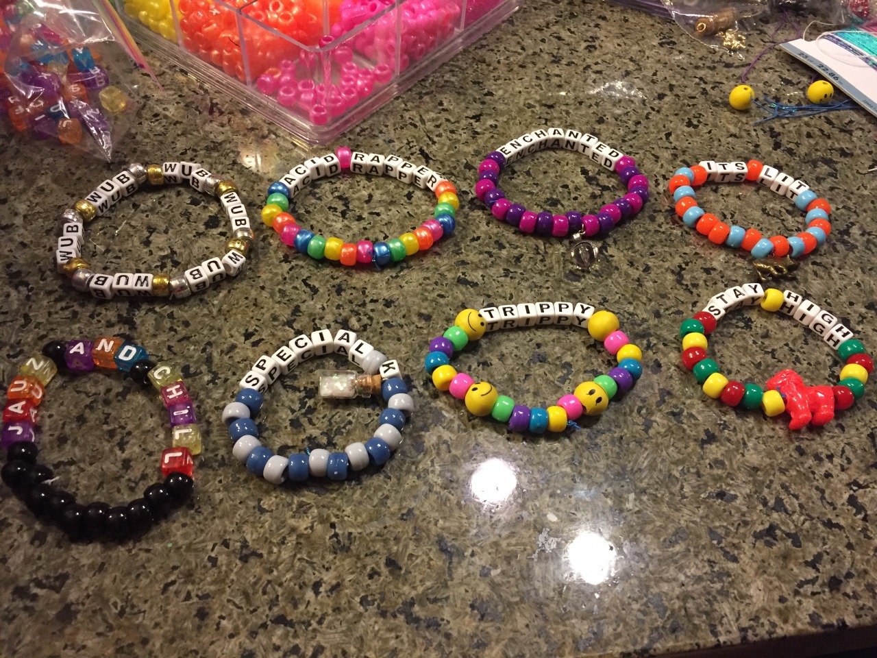 All the kandi I&rsquo;ve made for voodoo fest!! I love making these knowing I