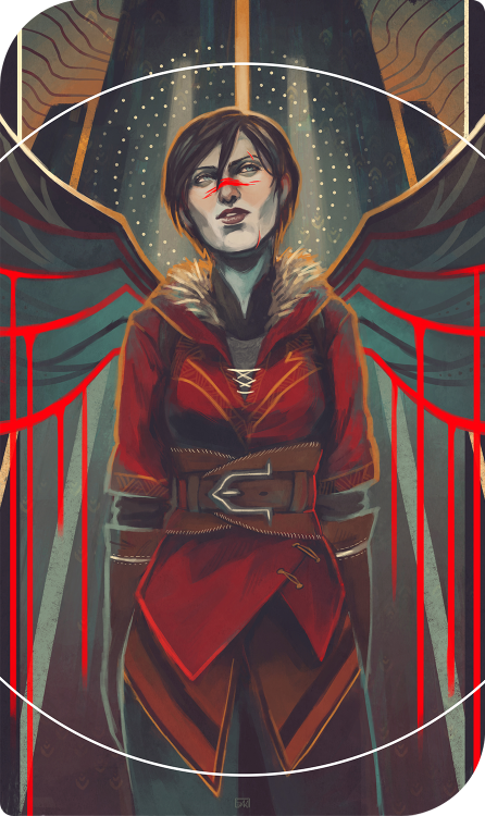 saa-pandaleon: My attempt at making an Inquisition tarot card for my Hawke o q o