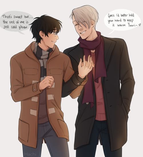 hachidraws:It’s cold in St Petersburg and Yuuri’s flirt game is still pretty rusty even a year later