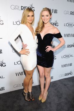 celebritiespotted:  Spencer Grammer and Greer Grammer attends the Vanity Fair and L'Oreal Paris D.J. Night Benefit LA | 20-02-15
