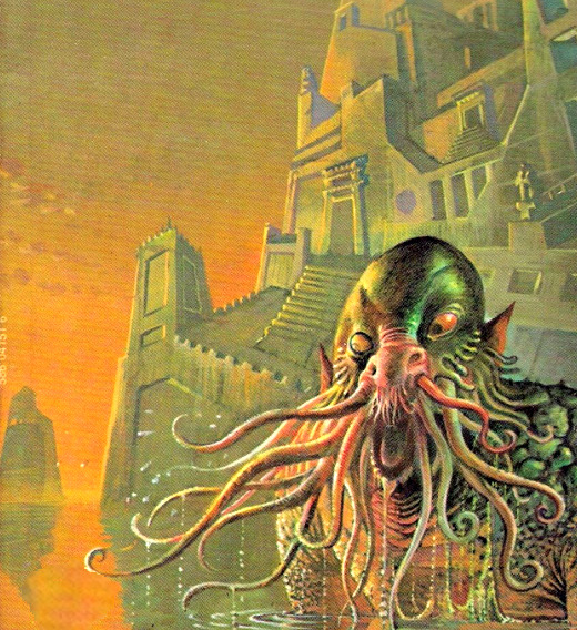 starrywisdomsect:Details of the cover art for Tales of the Cthulhu Mythos (vol.