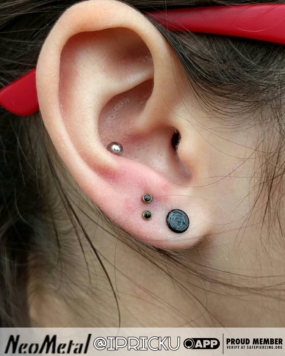 top and bottom ear piercing