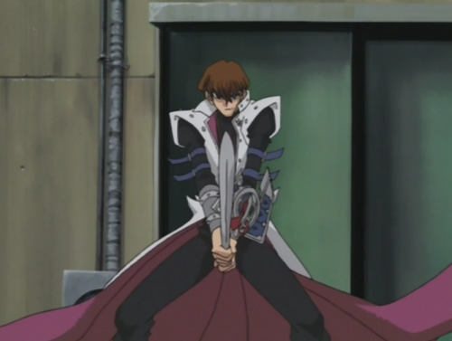 yugiohderps:come at me, brobecause of how low he is holding it, it looks like he has a sword for a d