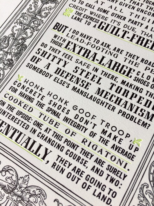 [image description: 9 photos of an 8x11 inch letterpress printed broadside with an illustrated borde