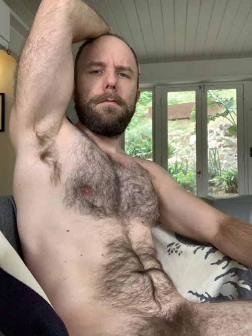 yummy1947:leadcocksucker:  Live all that sweaty, matted hair.   This handsome bear has receding hair, a gorgeous beard, moustache and thick eyebrows, as well as sprouting luscious pitfur, a magnificent hairy chest and belly that has a sexy “treasure