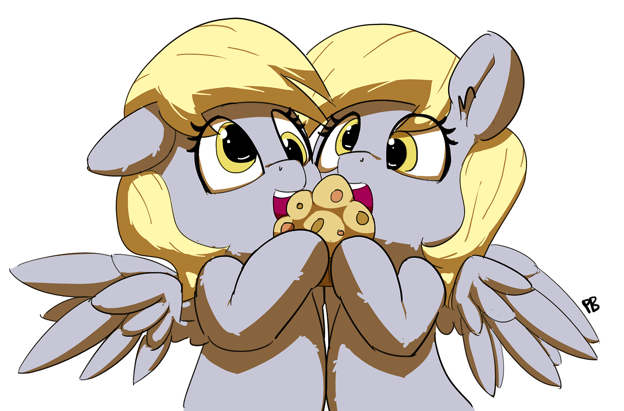 pabbley: Derpy develops a new way to eat muffins! topic was “Mirror Pool!” 