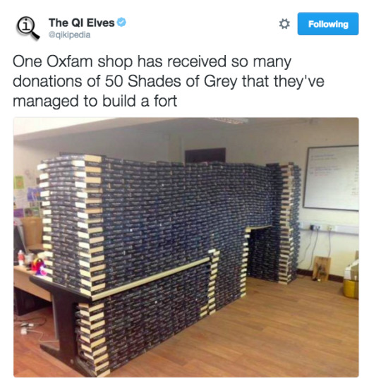 A charity shop is begging people to stop donating copies of 50 Shades of Grey