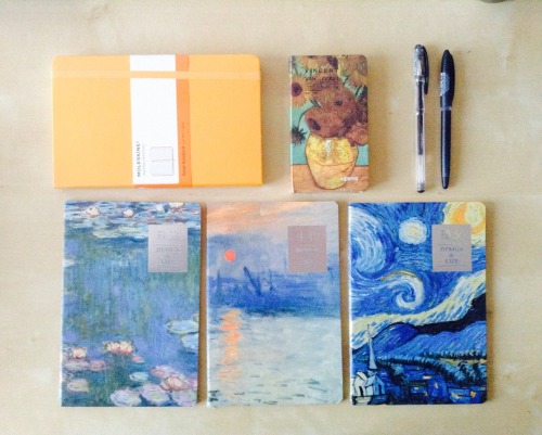 rainbowsparklestudies:I’m soo happy with my new notebooks&amp;pens