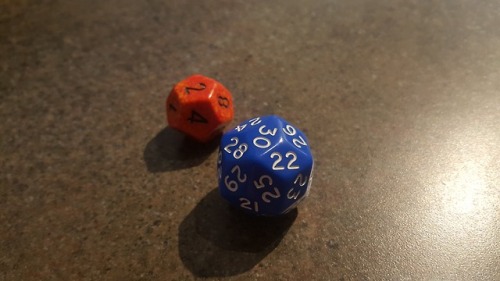 Honey. You asked me to be creative and think of a new denial game. Here are two dice. Once has twelv