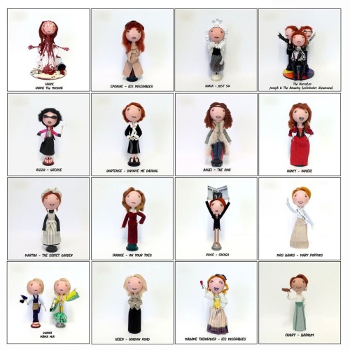 The fantastic Linzi Hateley with her commissioned full set of dolls of her various and varied west e