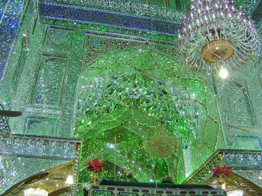 culturenlifestyle: Stunning Mosque Decorated In Millions Of Mirror and Glass Shards