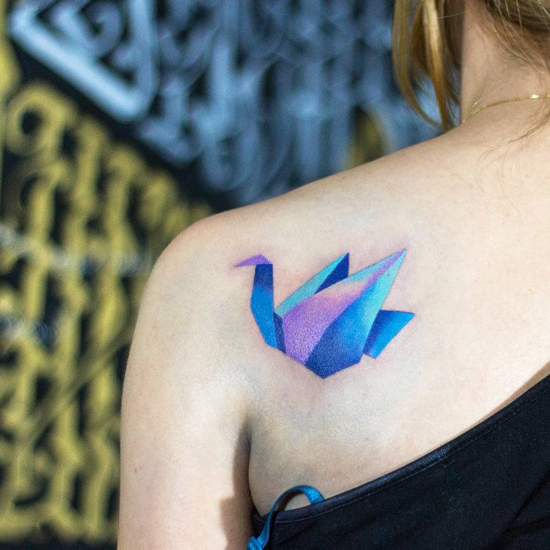 61 Beautiful Origami Inspired Tattoo Designs  TattooBlend