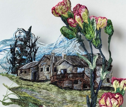 crossconnectmag:  Embroidery by Sophia Narrett   Sophia Narrett, born in 1987 in Concord, MA is an artist who brings a contemporary aesthetic to the old world art of embroidery.  She received her MFA in Painting from the Rhode Island School of Design