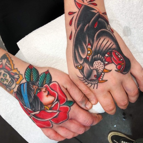 Hand tattoos by Gavin Lyons